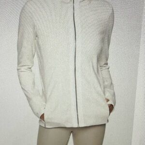 Athleta Luxe Victory Hoodie Fur Lined Jacket, Light Grey. Size M. New with tags